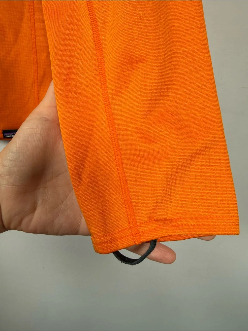 Patagonia Men’s Capilene Thermal Weight Zip-Neck Orange Grid Fleece Pullover M